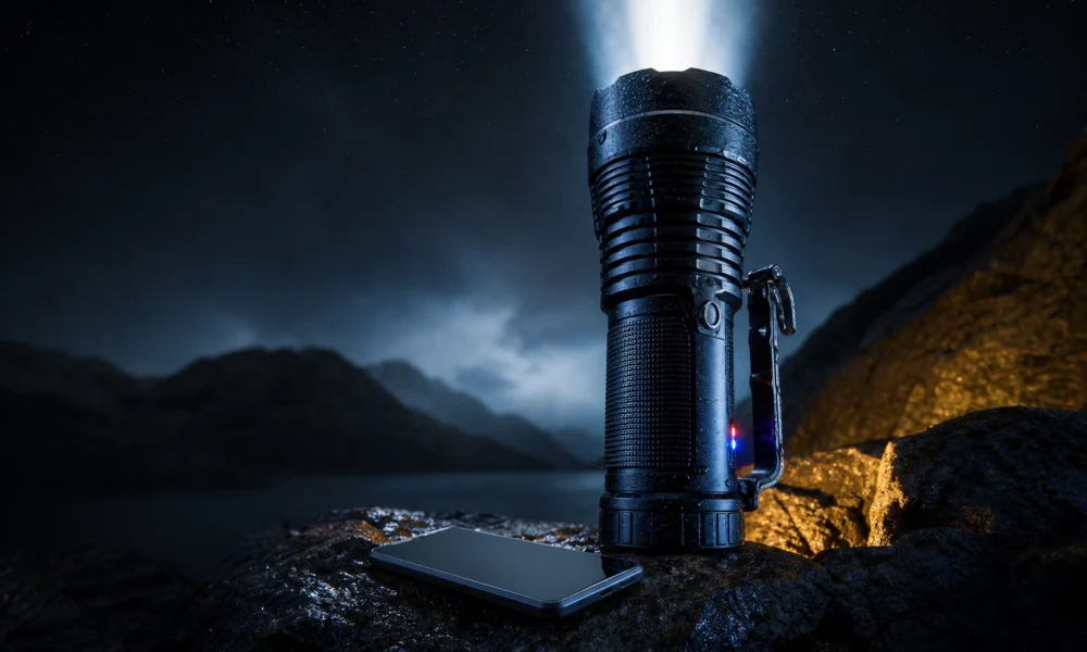 Acebeam X35 flashlight 20000 lumen dual battery searchlight launch