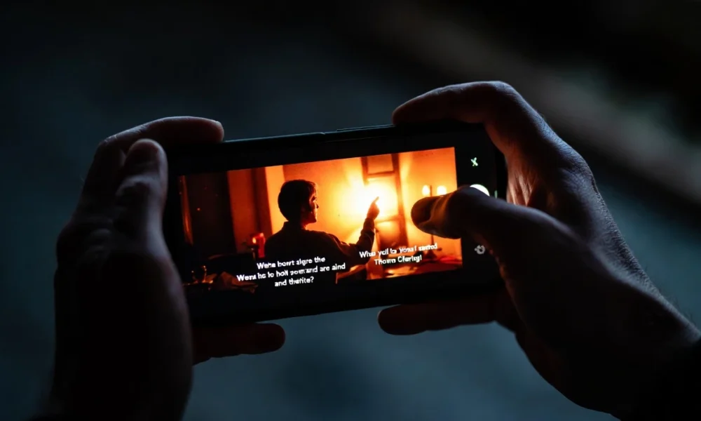 AI cinematic play game on a smartphone screen
