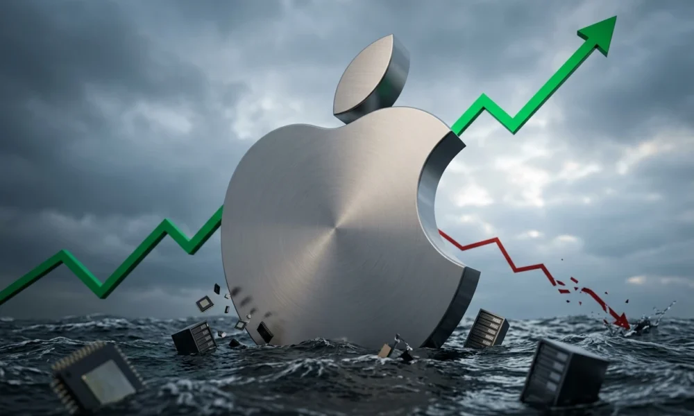 Apple stock rally market value record high AI spending shift