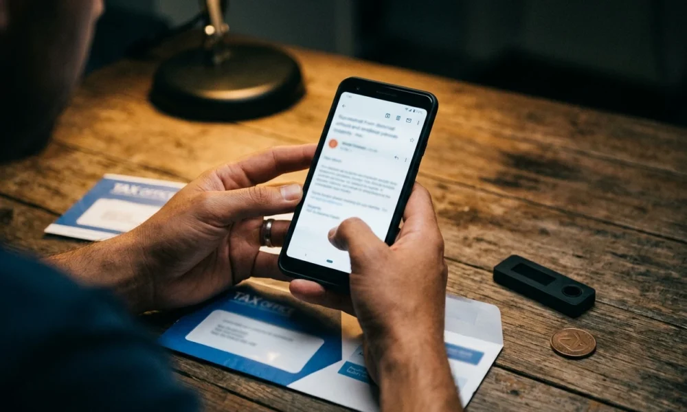 ATO crypto tax warning email at Australian tax time 2026