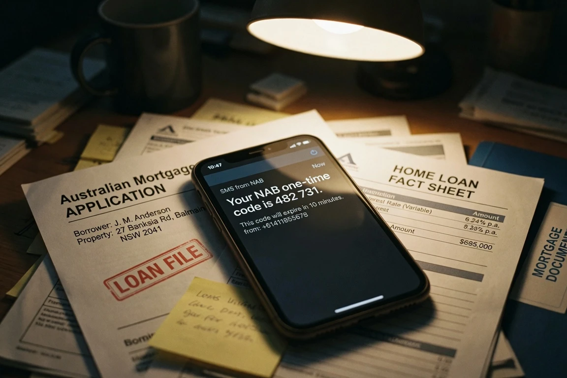 Australian mortgage brokers SMS authentication risk