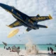 Blue Angels jet low flyover Pensacola Beach safety review video