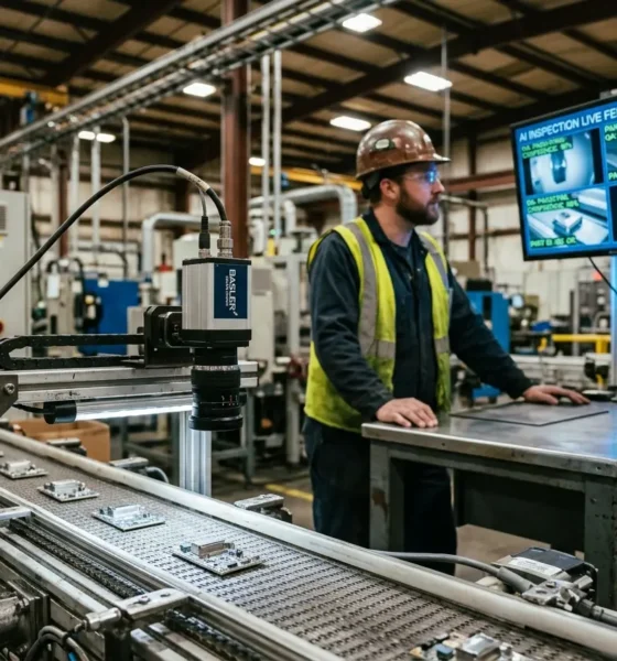 FactoryTalk VisionAI camera retrofit at industrial workstation