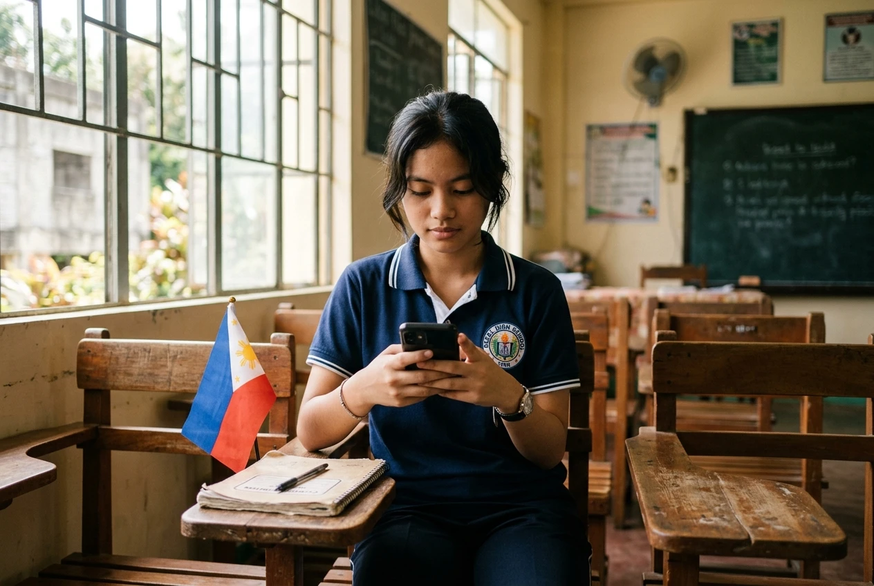 Filipino student smartphone DepEd school gadget policy