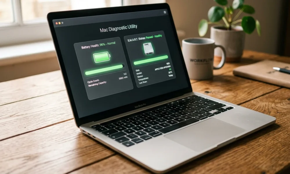 free Mac diagnostic app Techtool Lite running on a MacBook