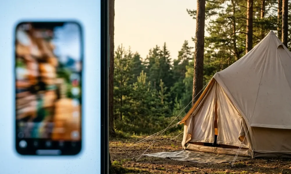 Generation Z digital detox camping trend European campsites