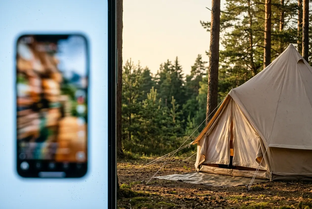 Generation Z digital detox camping trend European campsites