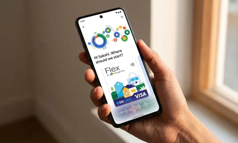 Google Pay Gemini Ask assistant SBI Flex card India launch