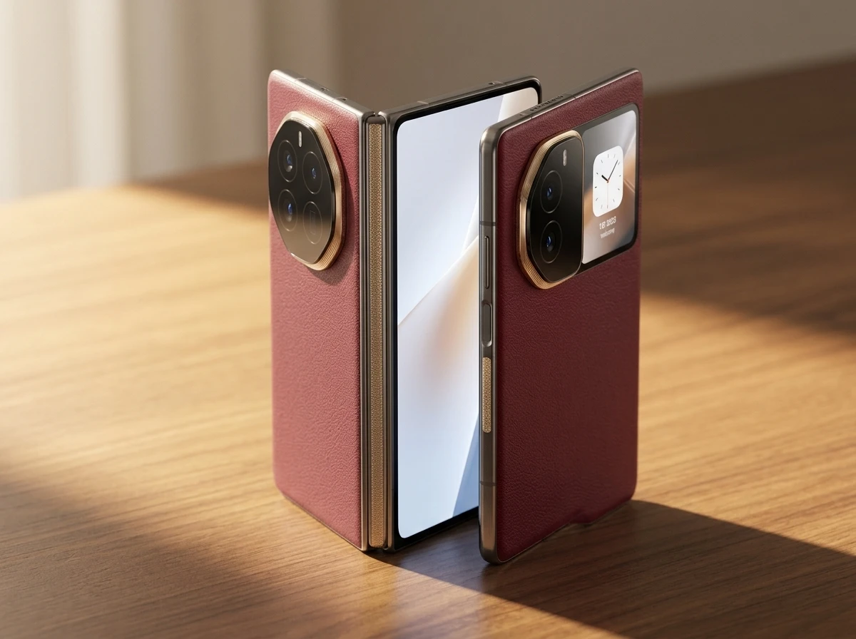 Huawei Mate XT 2 render U shaped inward fold cover screen design