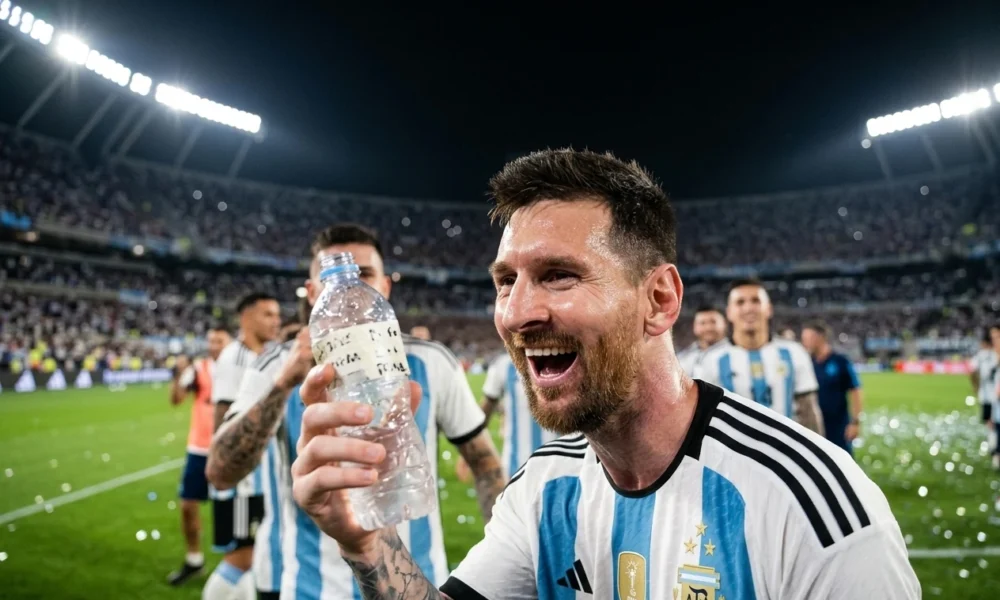 Messi reaction Pickford water bottle penalty notes World Cup semifinal