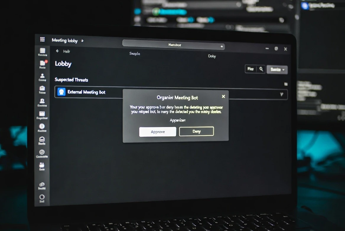 Microsoft Teams meeting lobby with a flagged external bot