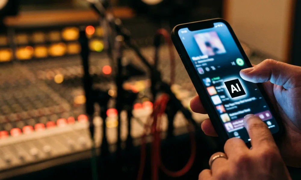 music industry AI song labeling system streaming services rollout