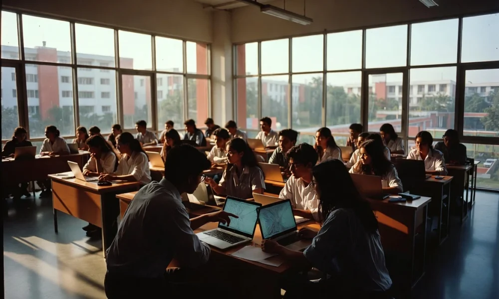NMIMS students working on Coursera AI courses