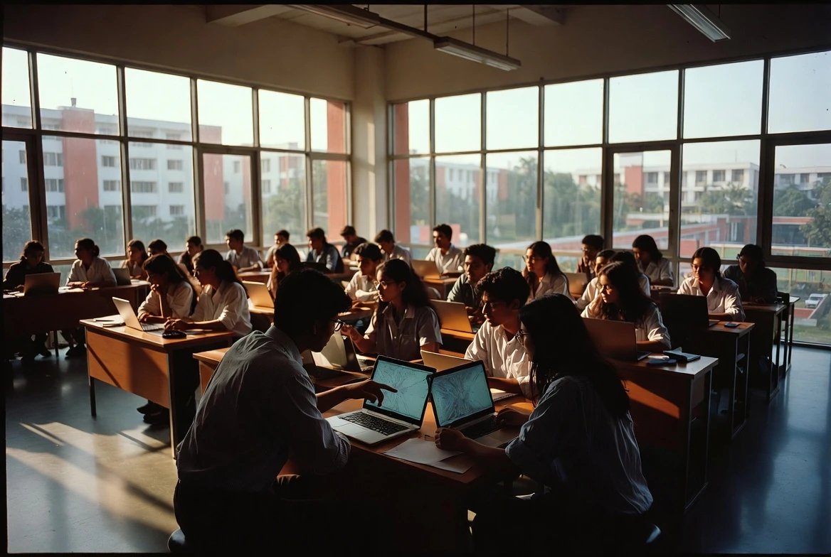NMIMS students working on Coursera AI courses
