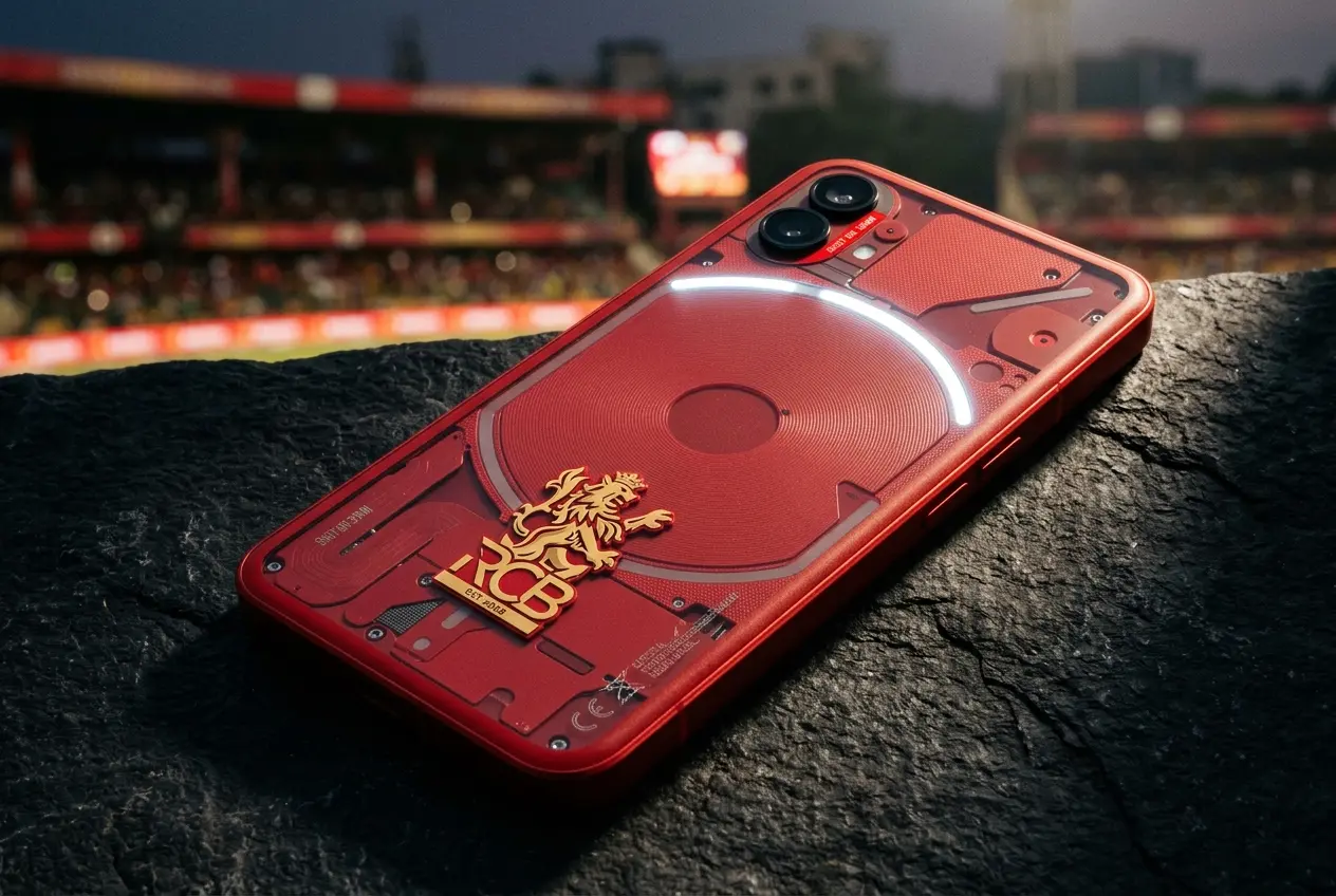Nothing Phone 4b RCB Edition matte red finish