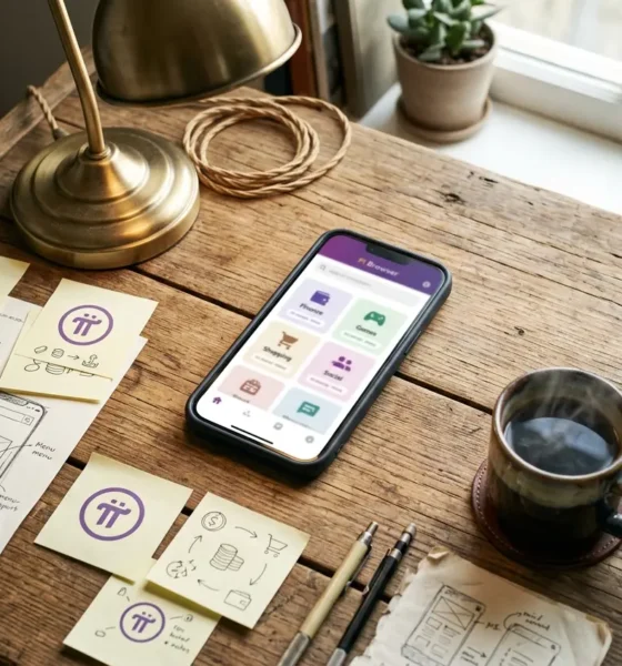 Pi Network folder app concept for organizing growing app ecosystem