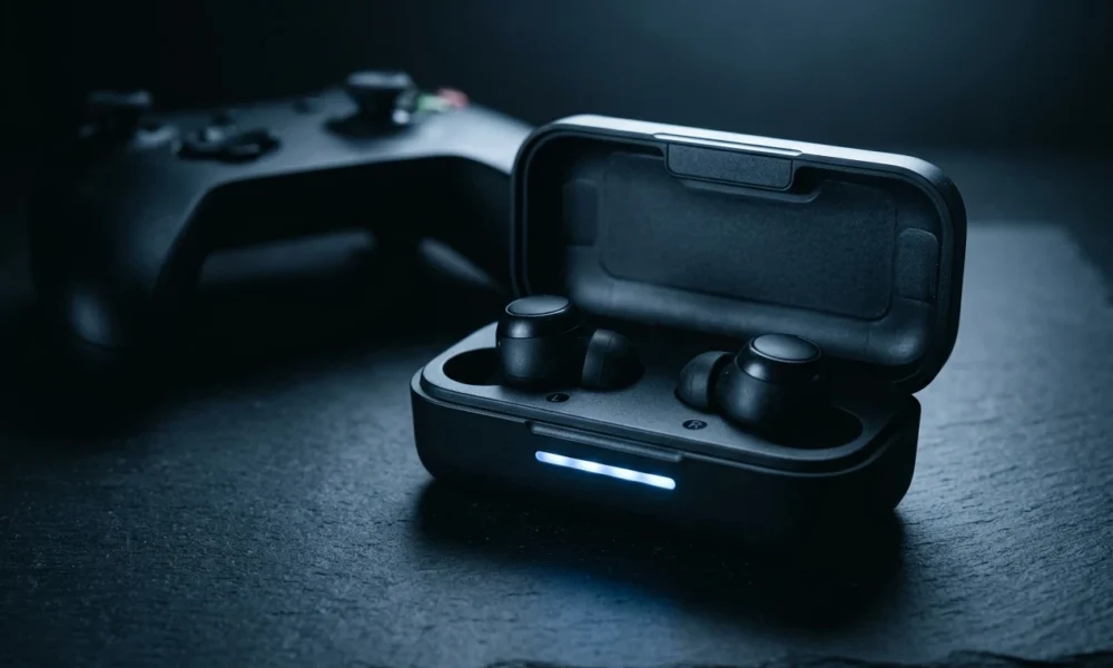 Razer Hammerhead V3 X HyperSpeed charging case with earbuds
