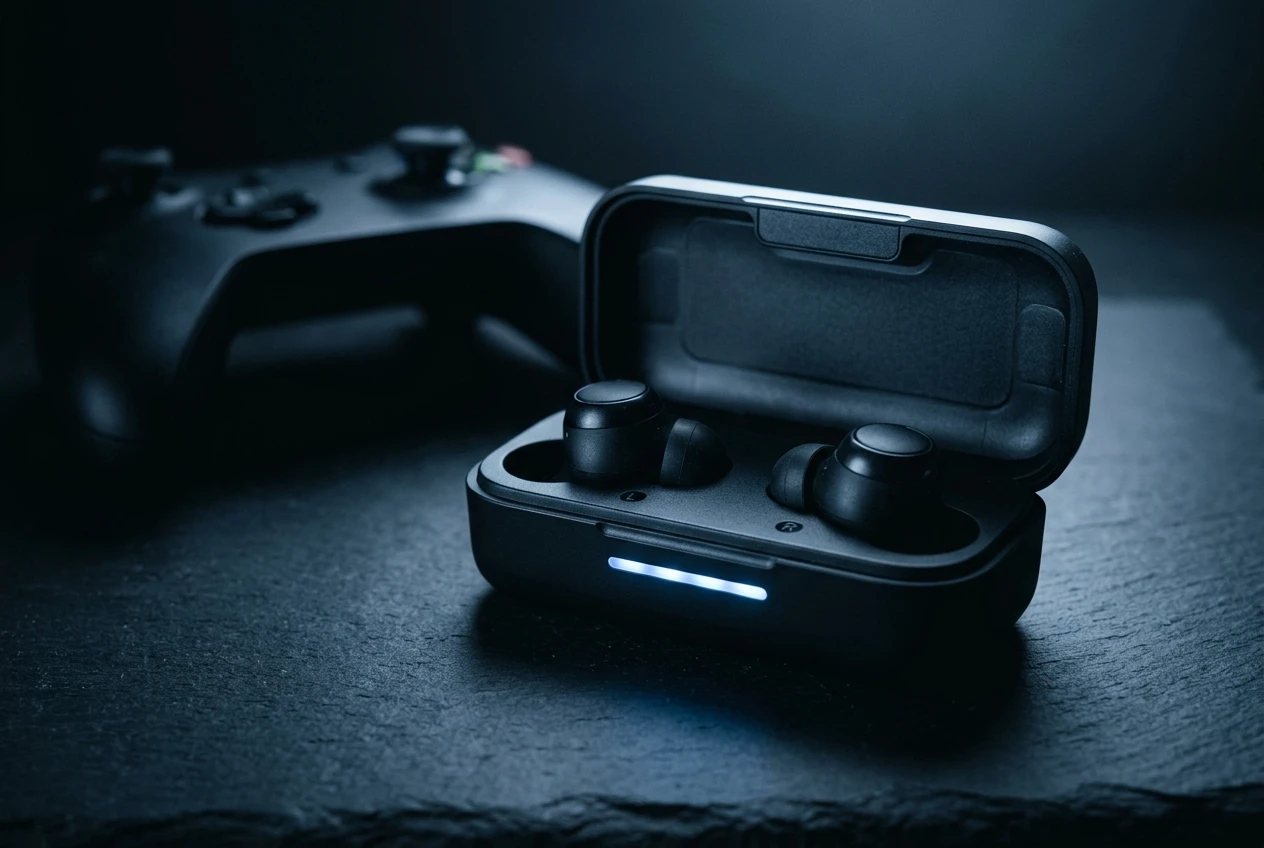 Razer Hammerhead V3 X HyperSpeed charging case with earbuds