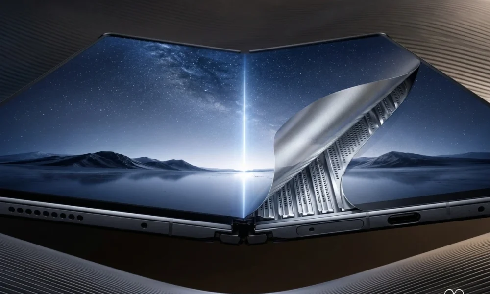Samsung Flex Titanium foldable display crease reduction technology