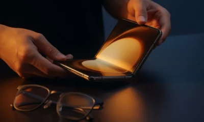 Samsung Galaxy Z Fold 8 Wide variant partially unfolded