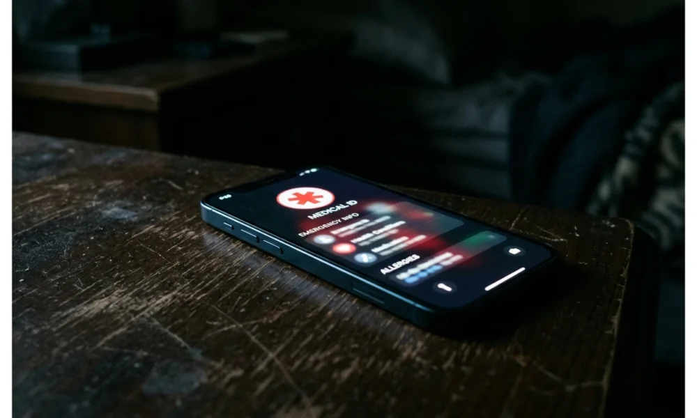 smartphone medical ID lock screen emergency setup