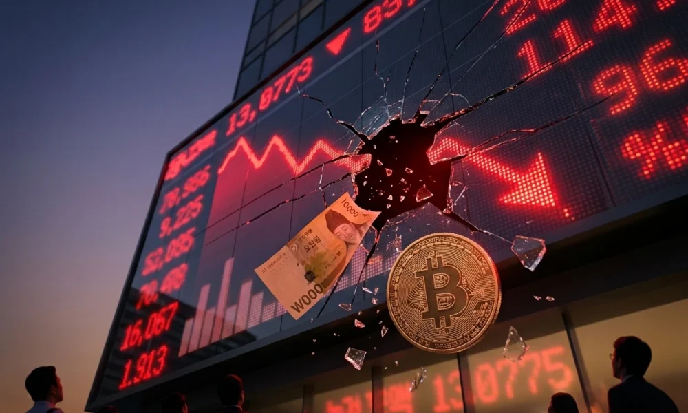 South Korea crypto trading volume falls amid KOSDAQ stock market crash