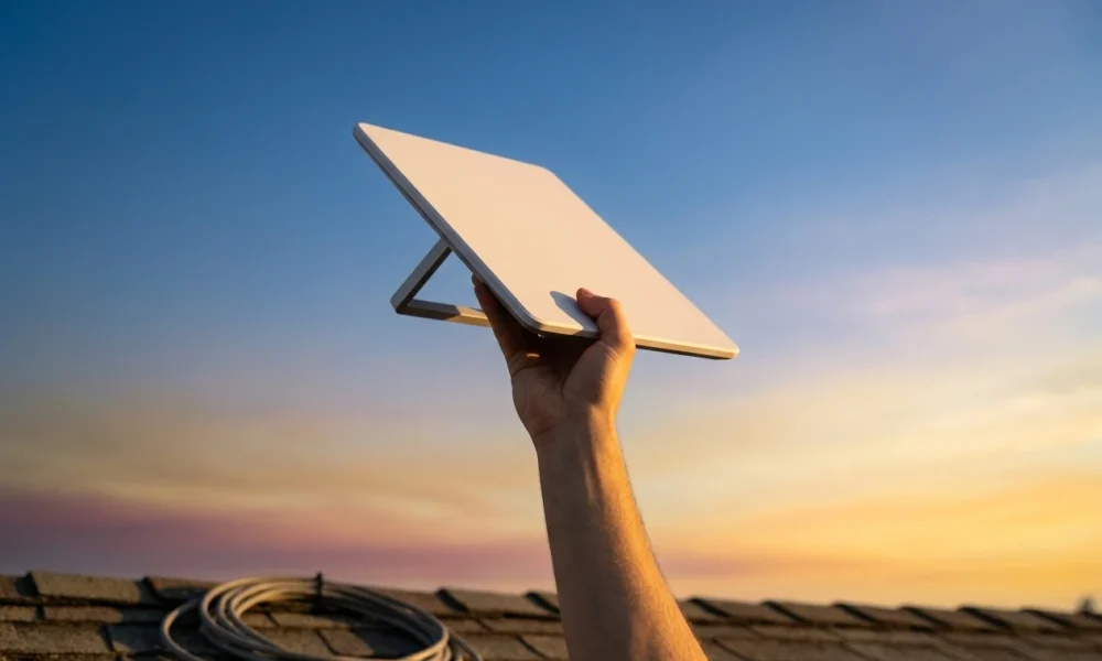 SpaceX Starlink V5 residential dish launch smaller lighter design