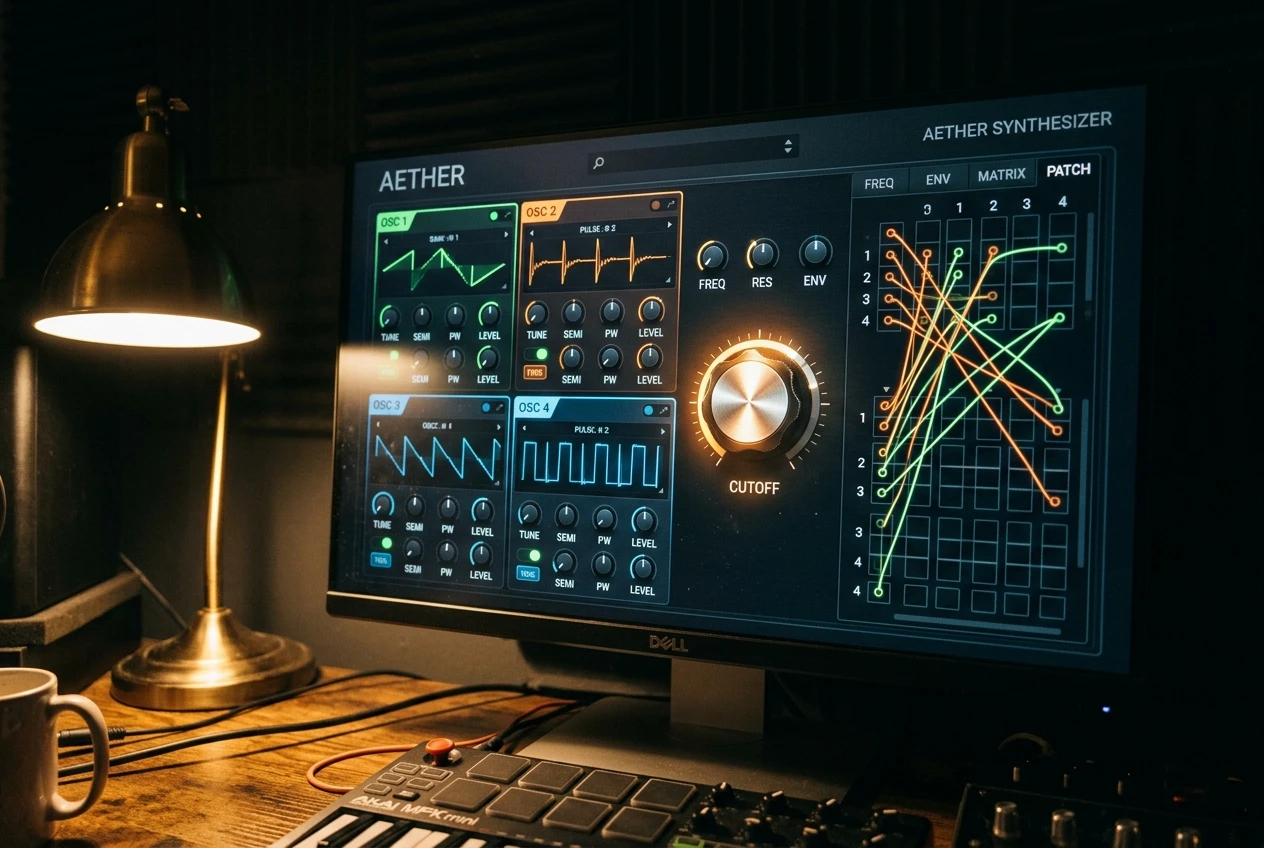 Tilr TetraOP free 4-operator wavetable FM synthesizer plugin