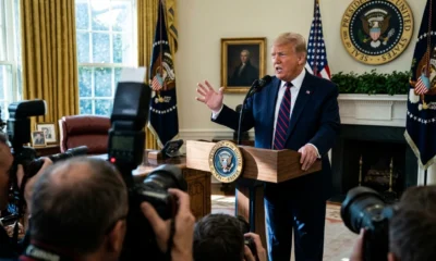 Trump explaining his crypto pivot from the Oval Office lectern