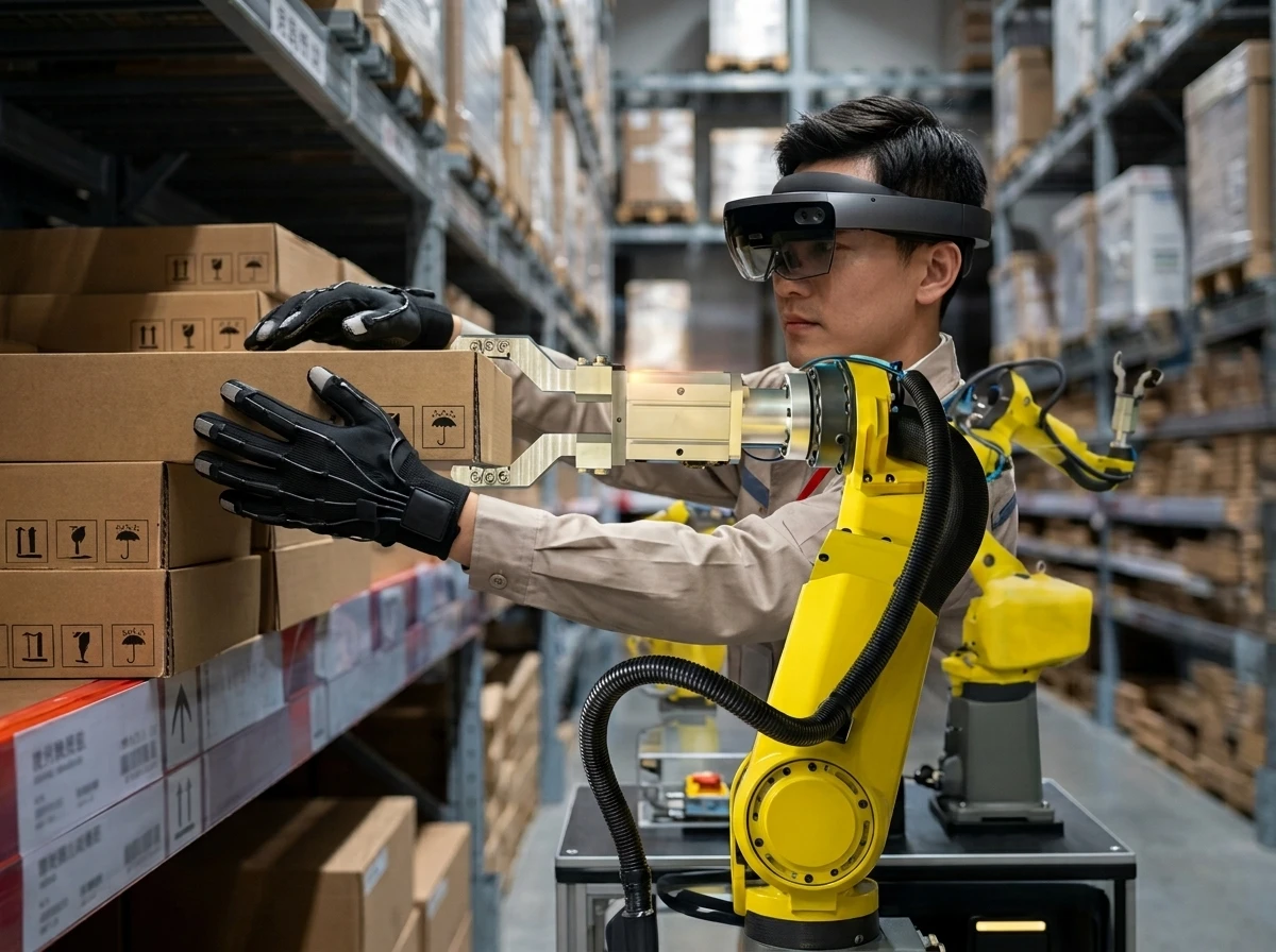 ACE Robotics wearable headset gloves capture worker data for robots