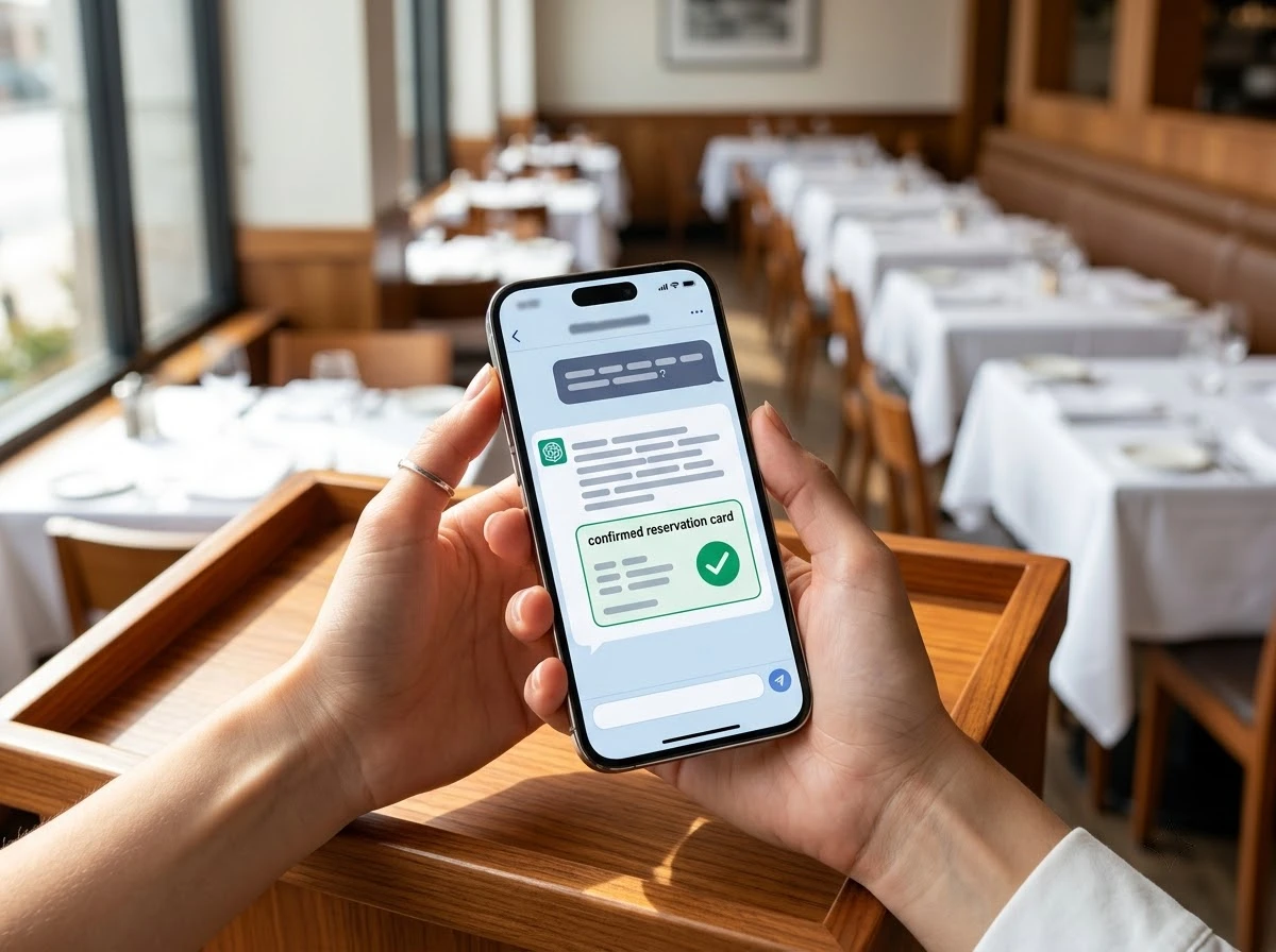 ChatGPT Yelp restaurant reservation booking mid chat confirmation