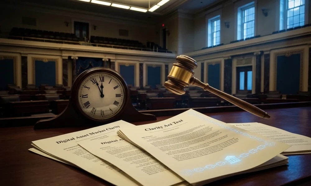 Clarity Act Senate vote deadline August recess crypto bill