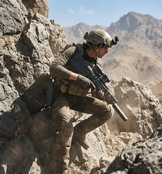 Crossfire adaptive cover system That's No Moon rocky terrain stance