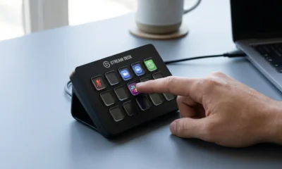 Elgato Stream Deck MK.2 productivity buttons on office desk
