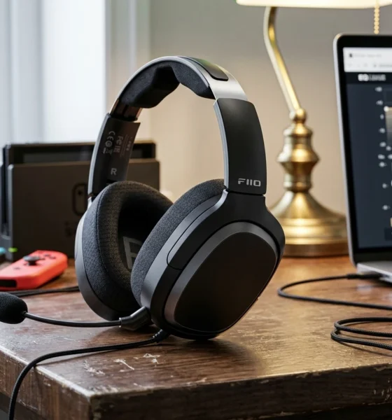FiiO FG3 gaming headset dual drivers black over-ear