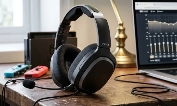 FiiO FG3 gaming headset dual drivers black over-ear