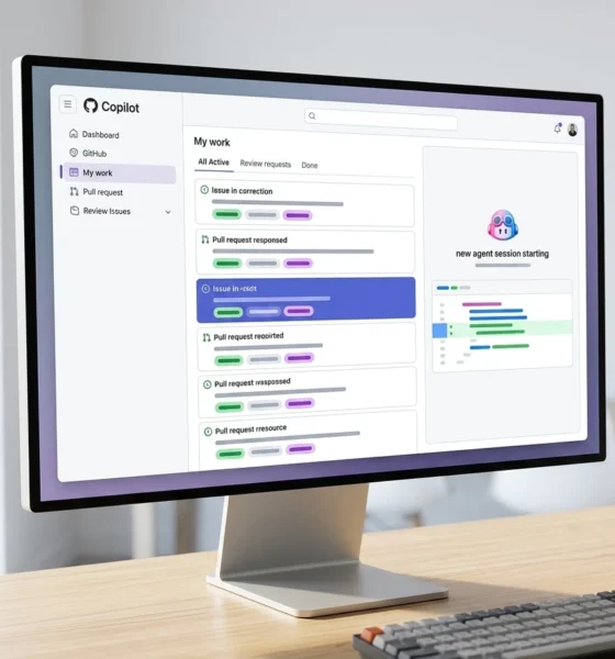 GitHub Copilot app My work pane managing issues pull requests