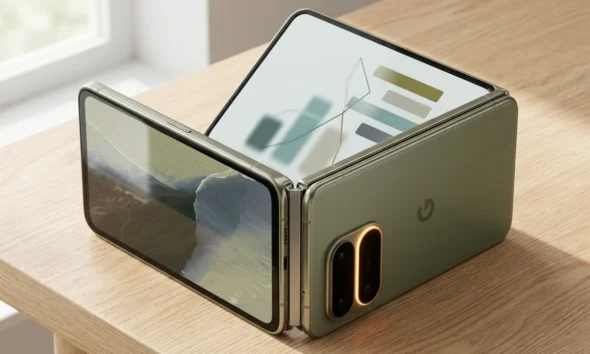 Google Pixel 11 Pro Fold olive 8-inch Super Actua Flex unfolded