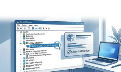 Intel graphics driver update clean install Device Manager steps