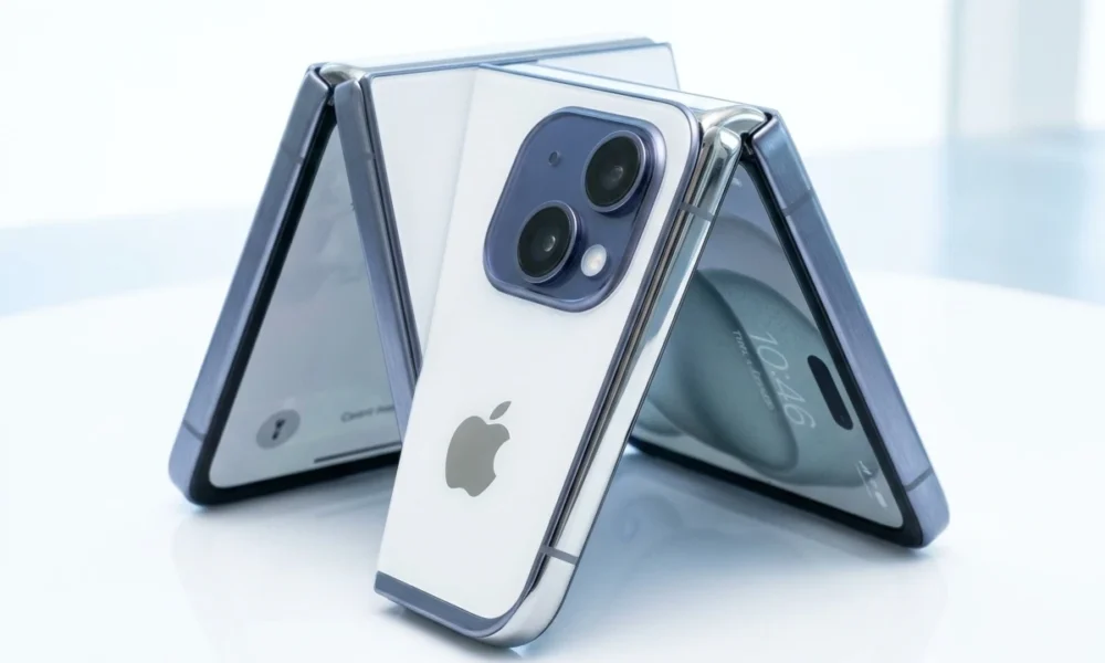 iPhone 18 Ultra foldable dummy open 7.8 inch display titanium