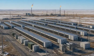 Kazakhstan crypto mining farm aerial gas power reserve