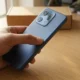 Lava Virat V1 5G Arya Blue rear geometric pattern closeup