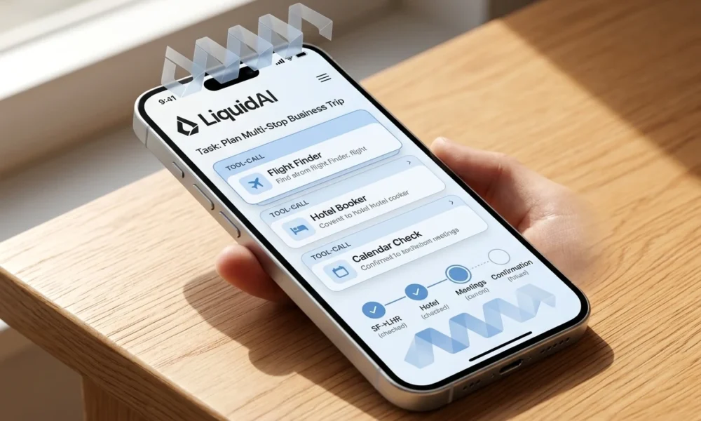 Liquid AI LFM2.5-2.6B on-device agentic model phone