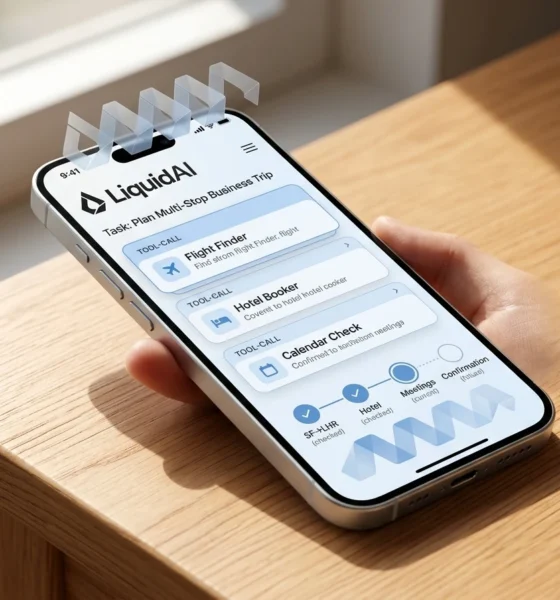 Liquid AI LFM2.5-2.6B on-device agentic model phone