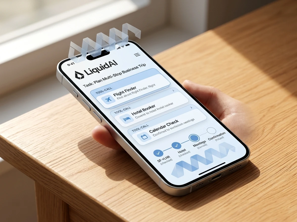 Liquid AI LFM2.5-2.6B on-device agentic model phone