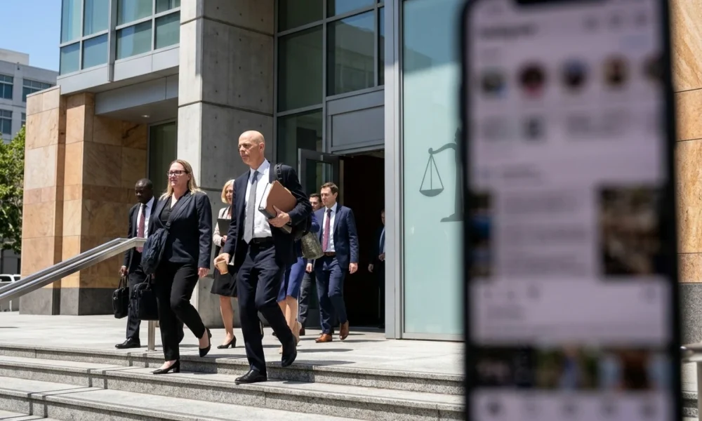 Meta child safety trial Oakland courtroom states attorneys general