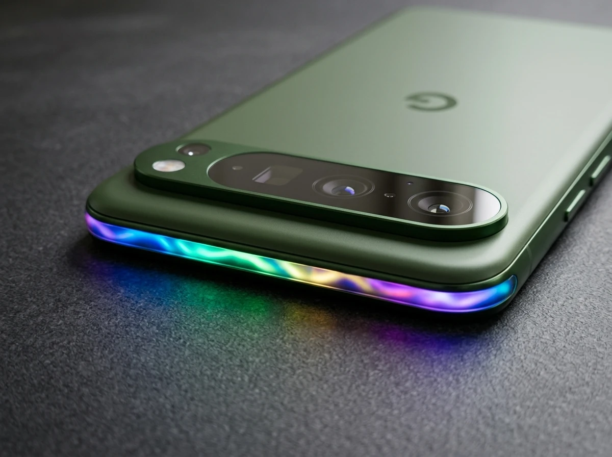 Pixel 11 camera bar Pixel Glow notification light lit