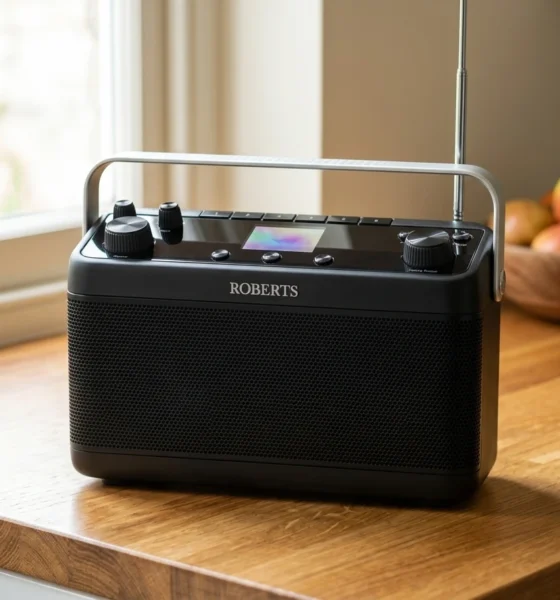 Roberts Stream 219 portable smart radio black white handle