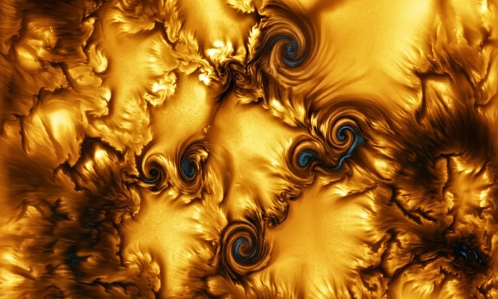 tiny plasma vortices on sun surface Inouye telescope Kelvin-Helmholtz