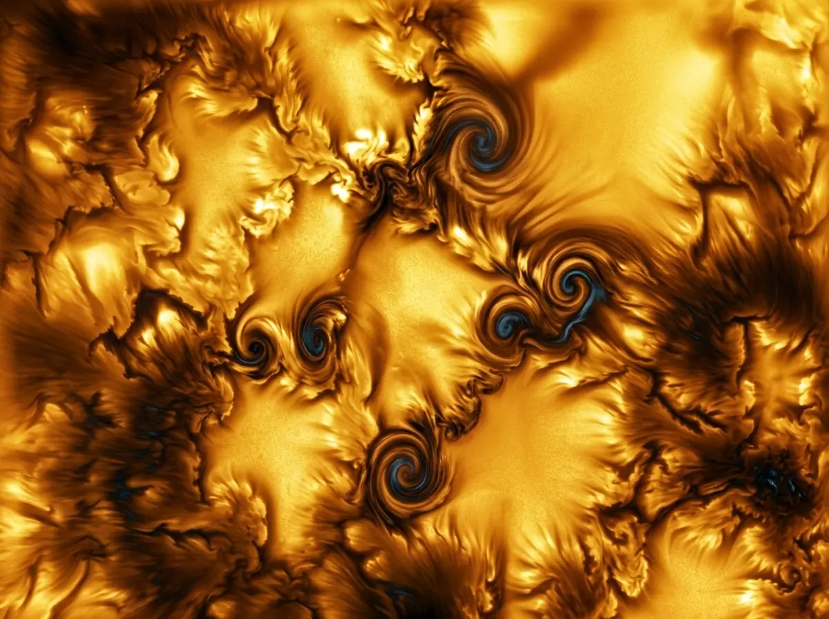 tiny plasma vortices on sun surface Inouye telescope Kelvin-Helmholtz
